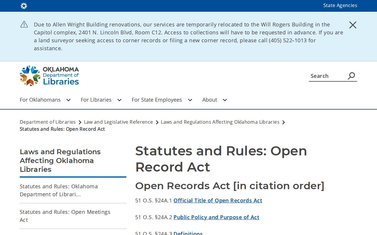 Okmulgee County warrant records Oklahoma Open Records Act index