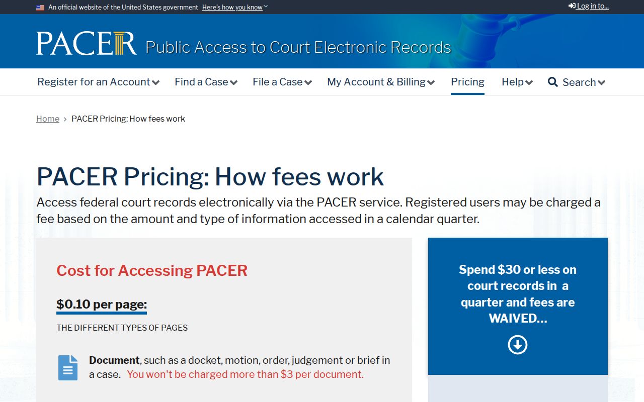 Okmulgee County arrest warrant records PACER fee reference