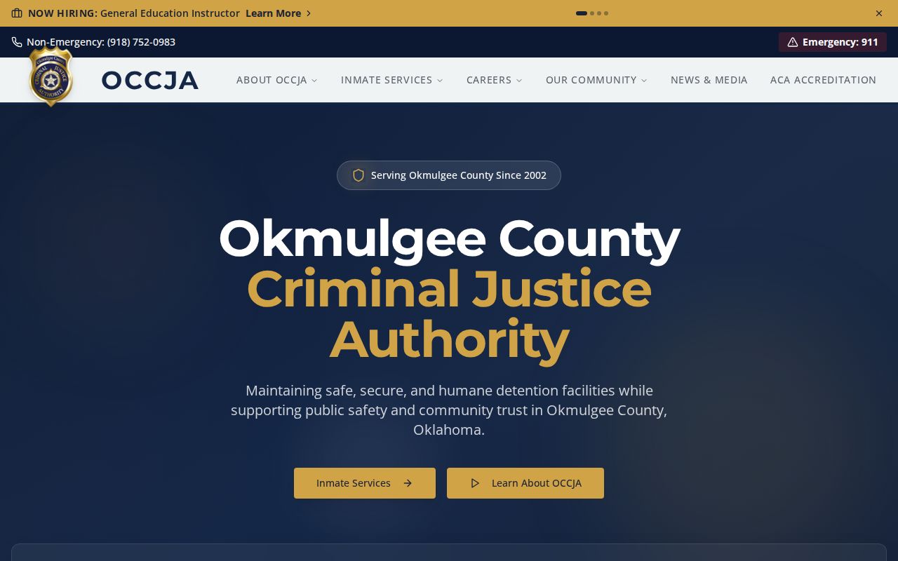 Okmulgee County active warrant search OCCJA detention facilities