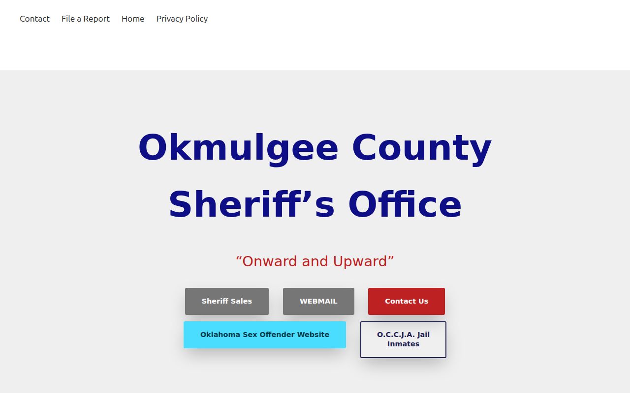 Okmulgee County Sheriff's Office warrant records contact page